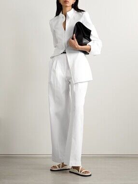 RÓHE Pleated cotton wide-leg pants size 2(34) BNWT